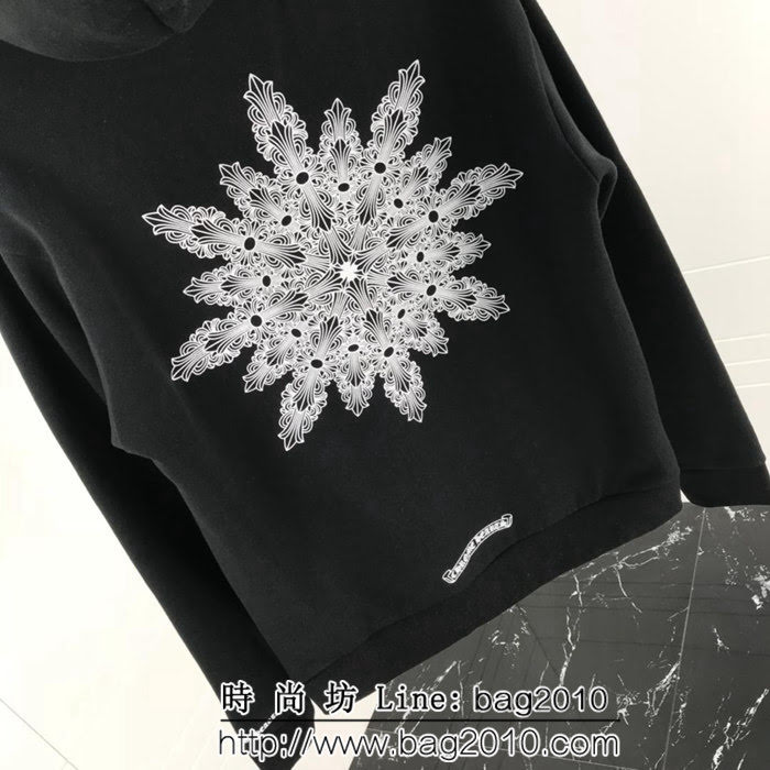 Chrome hearts 克羅心 18ss秋冬新款 梵文印花圖案 加絨加厚連帽衛衣 情侶款 ydi1296